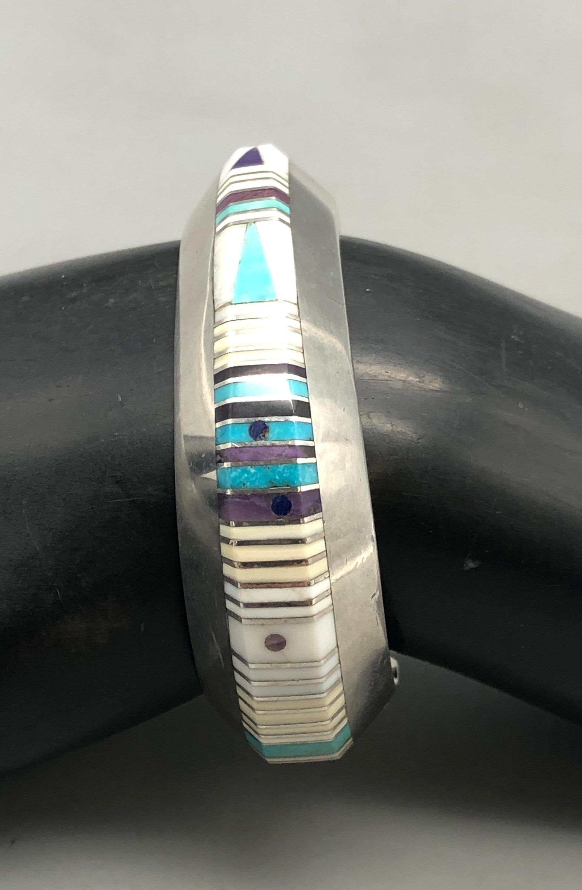 Multi stone inlay bracelet For Sale 8