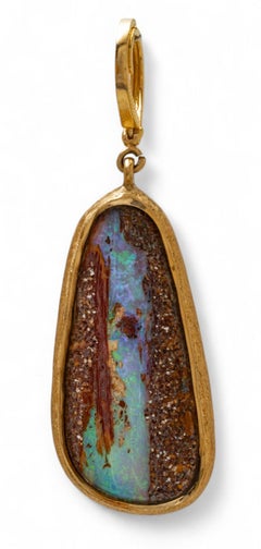 14K Gold And Opal Teardrop Pendant