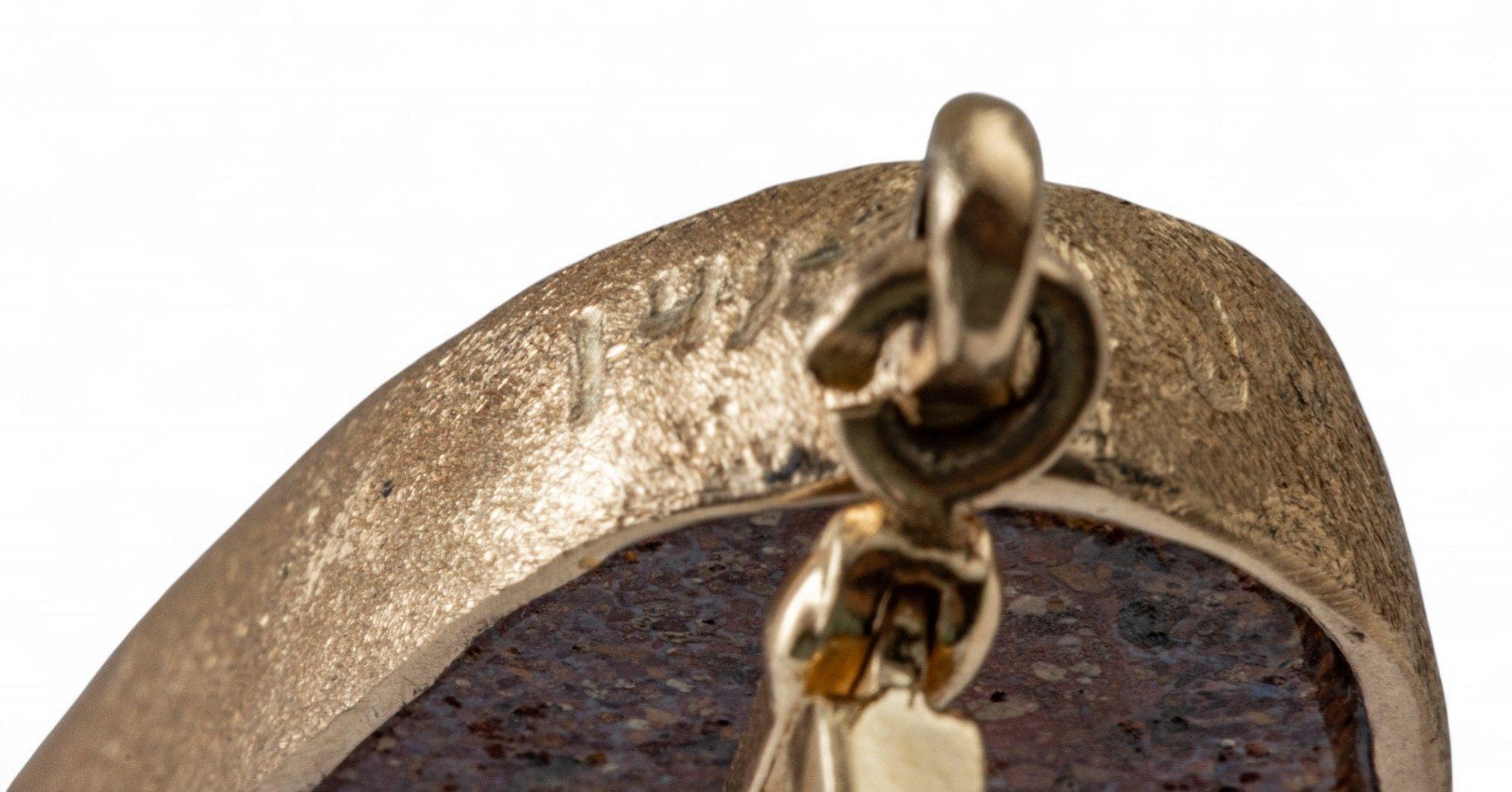 14K Gold And Opal Teardrop Pendant For Sale 2