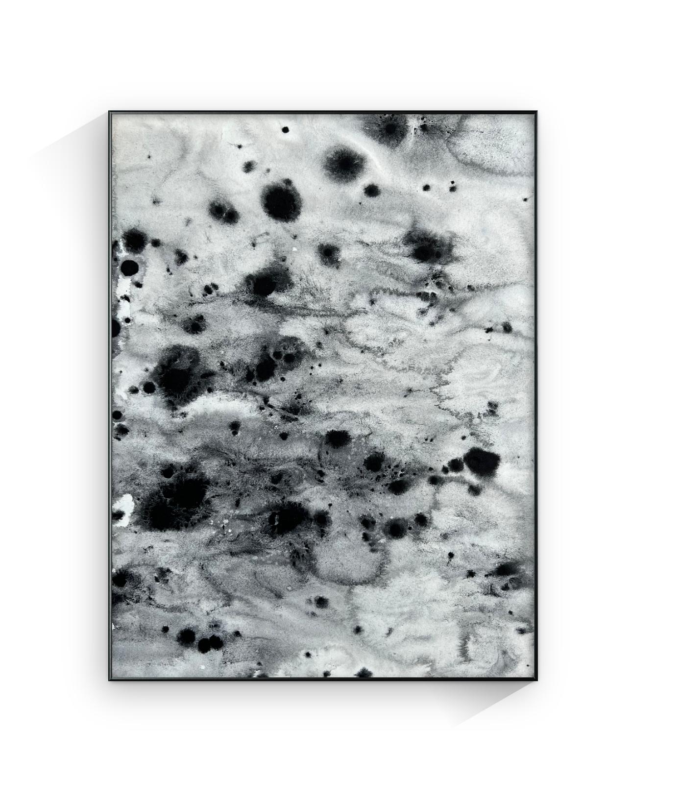 Encre chinoise noire sur papier, 30 x 40 cm, peinture de paysage contemporain - Painting de TUSET