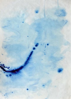 Monotype of Abstract Rounded Type, Modern Shapes and Layers, Blue Tones