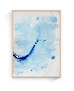 Monotype of Abstract Rounded Type, Modern Shapes and Layers, Blue Tones