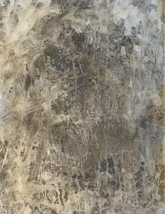 „Über die Konstruktion“, Gemälde mit Beton auf Papier, Landschaftskunst/Landschaftskunst