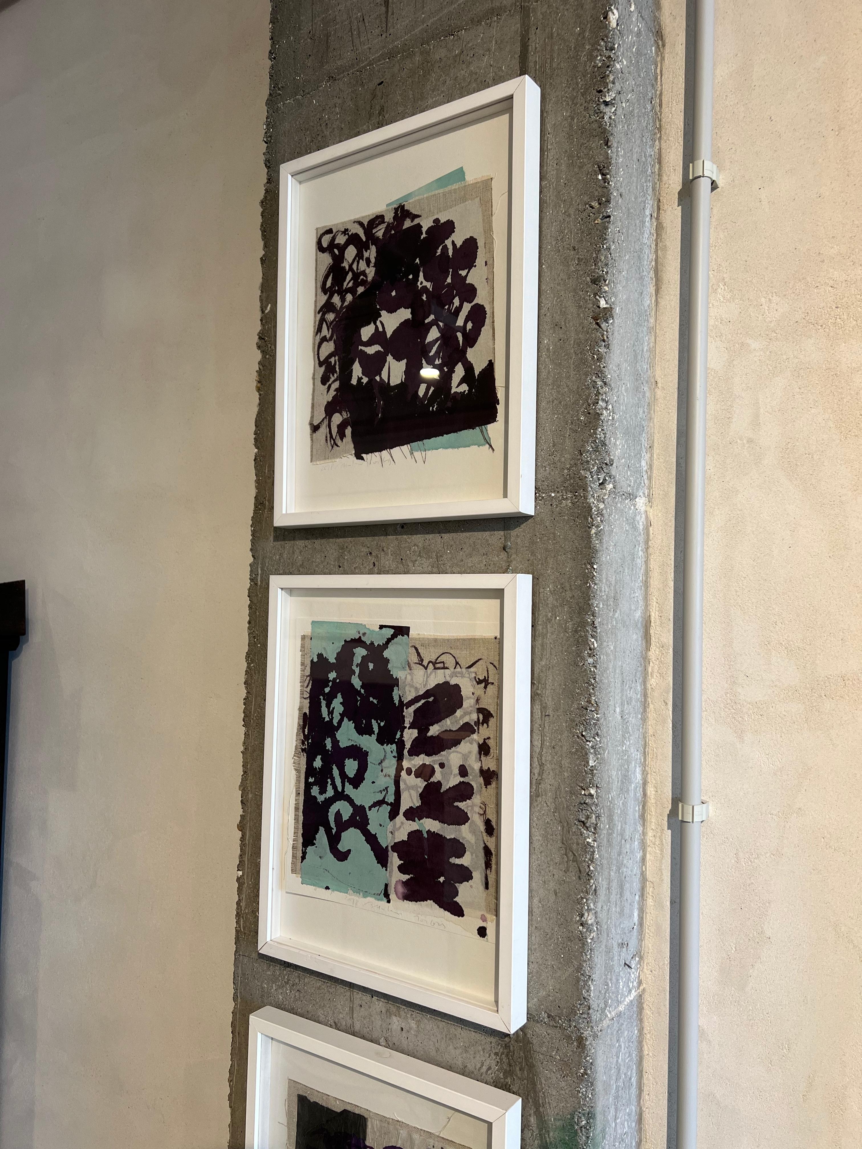 Dessin à l'encre sur du papier de riz authentique et du coton. L'artiste, originaire de Bretagne, Bénédicte Hubert Darbois a à travers cette série, dont nous avons à la vente 5 unités uniques, qui sont vendues séparément. Bénédicte parle de son