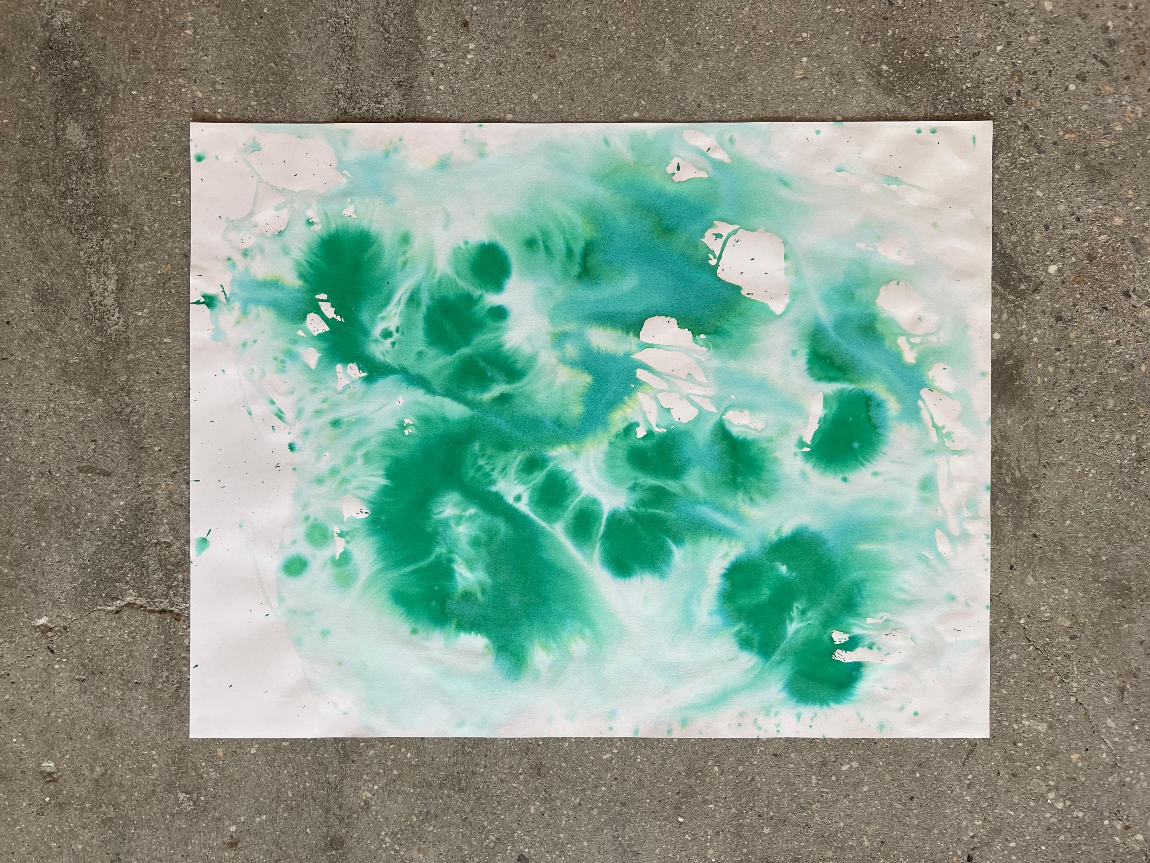 Eine Explosion von Farben, Grün und Blau mit Salzwasser aus dem Mittelmeerraum (Zeitgenössisch), Art, von TUSET