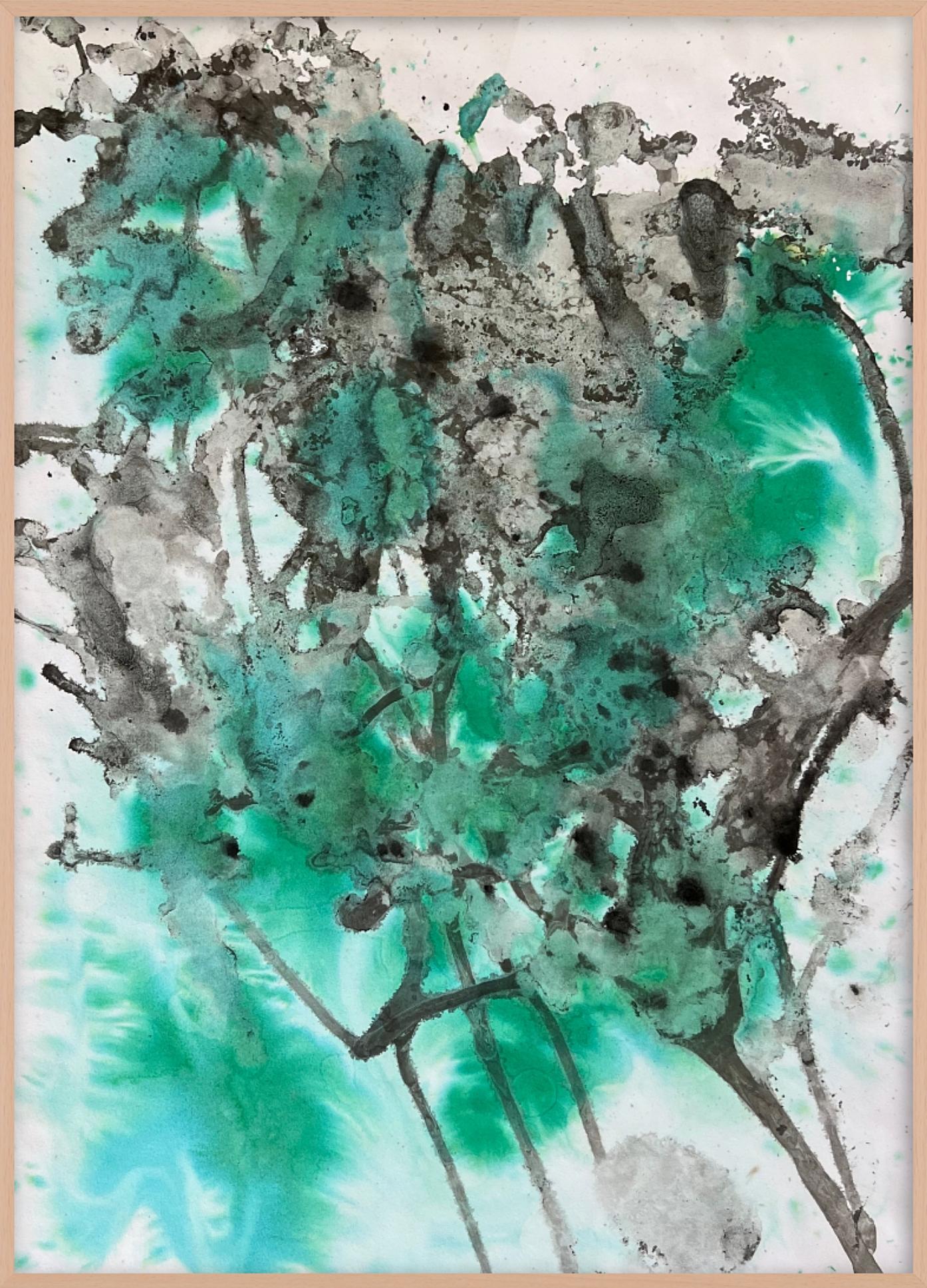 Landscape Art de TUSET - Esqueleto vegetal, órganos acuáticos de agua y tinta de tatuaje, paisaje profundo