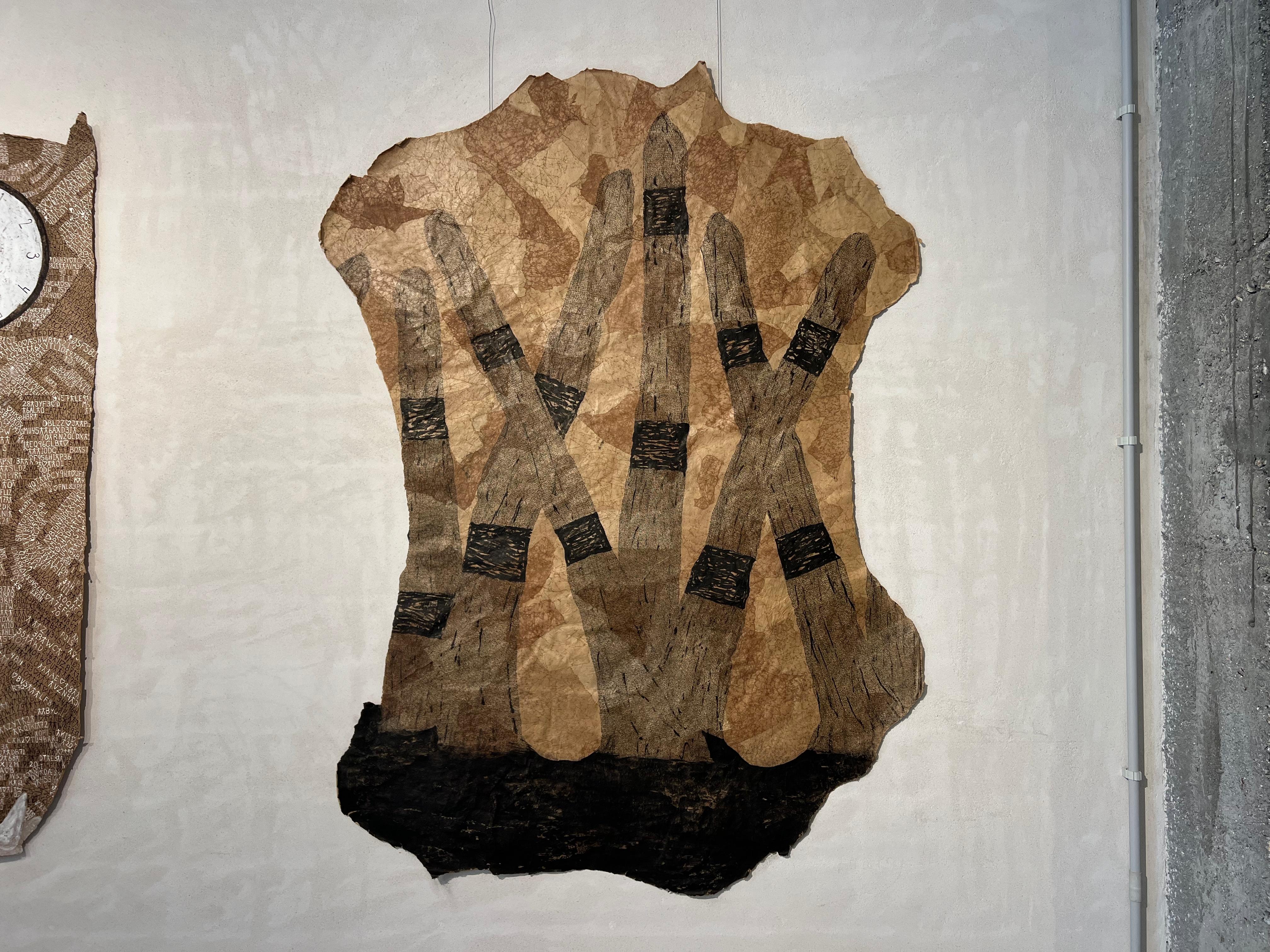 Chinese ink painting made with thousands of numbers, natural black, brown