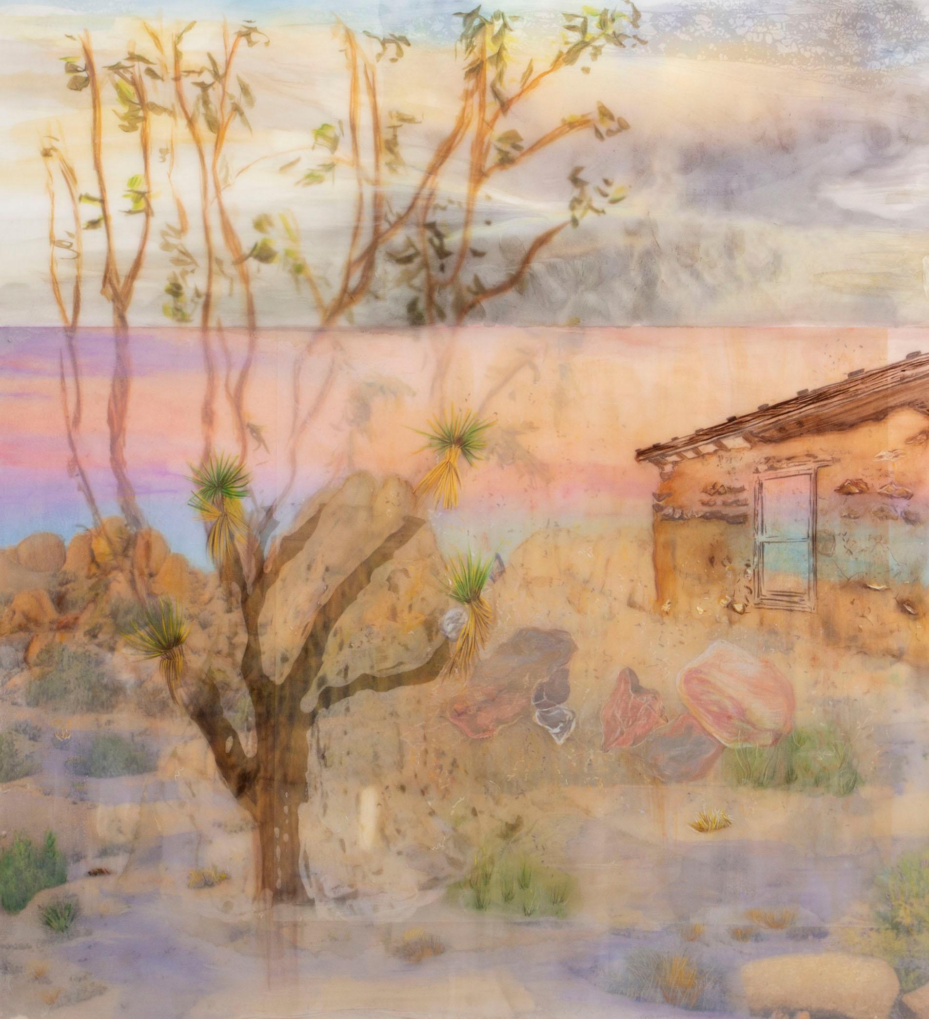 Stephanie Rose Guerrero Landscape Art - 'Felisiana, ' Water color, color pencil, inkjet, landscape, painting