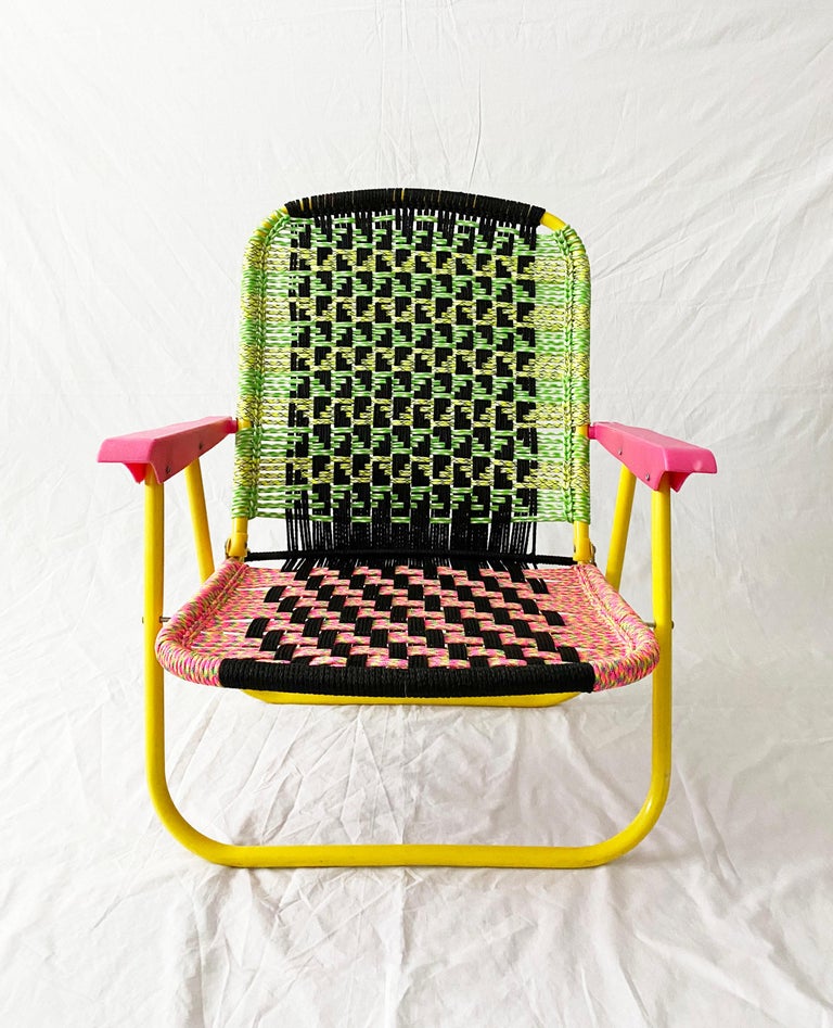 Becca Van K 'Macramé Chair 22', Upcycled chair, nylon, polypropylene