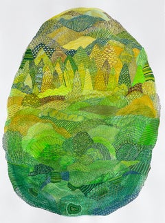 'Untitled (Green Growth)', Markers, pens, contemporary, abstract drawing