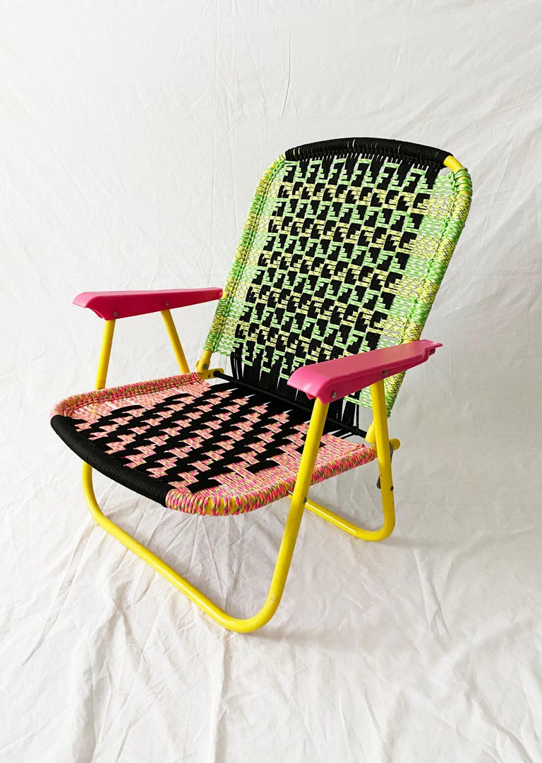 Becca Van K 'Macramé Chair 22', Upcycled chair, nylon, polypropylene