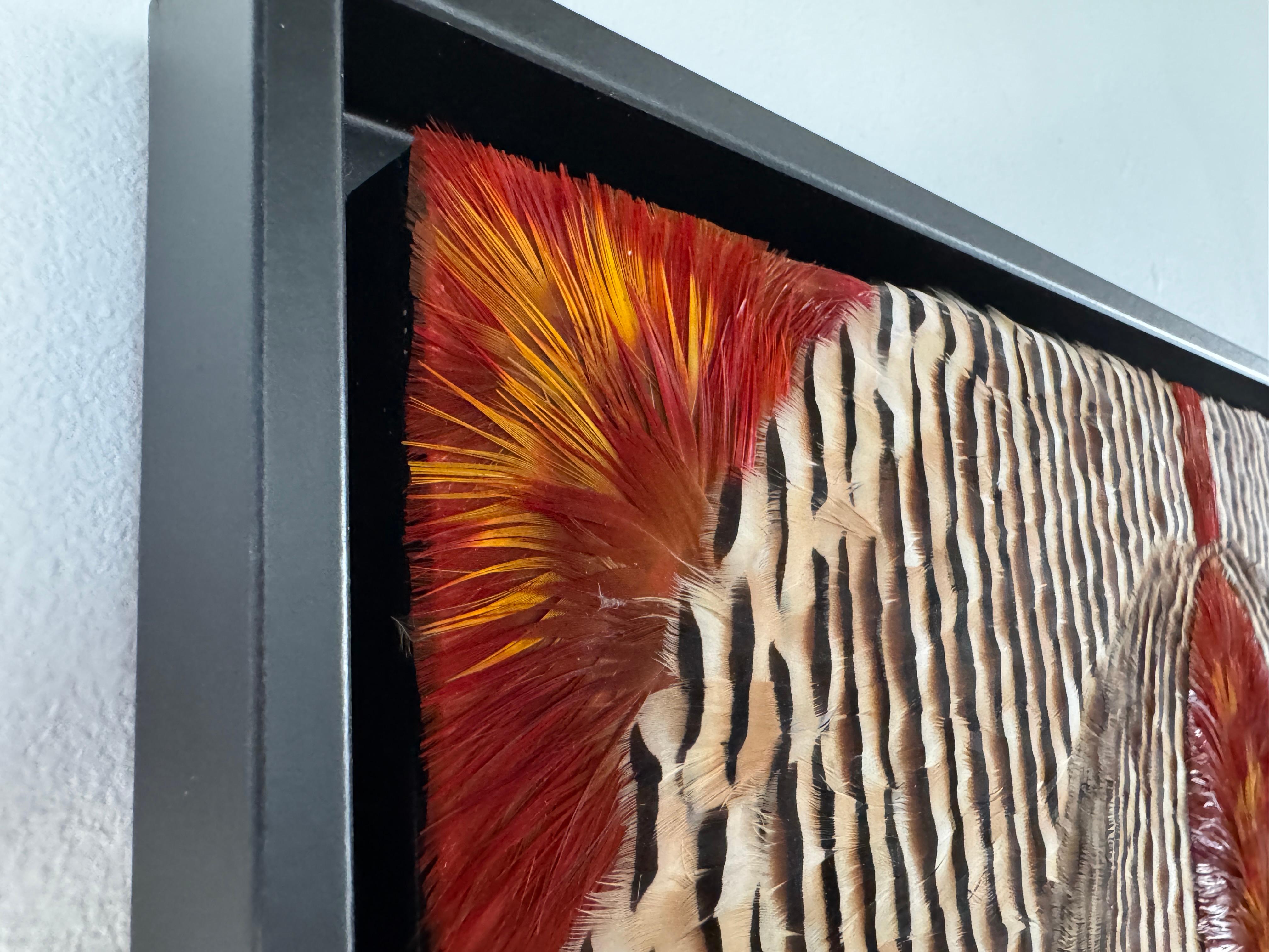 Red and Earth Tones Abstract Feather Wall Art, 2025 For Sale 8