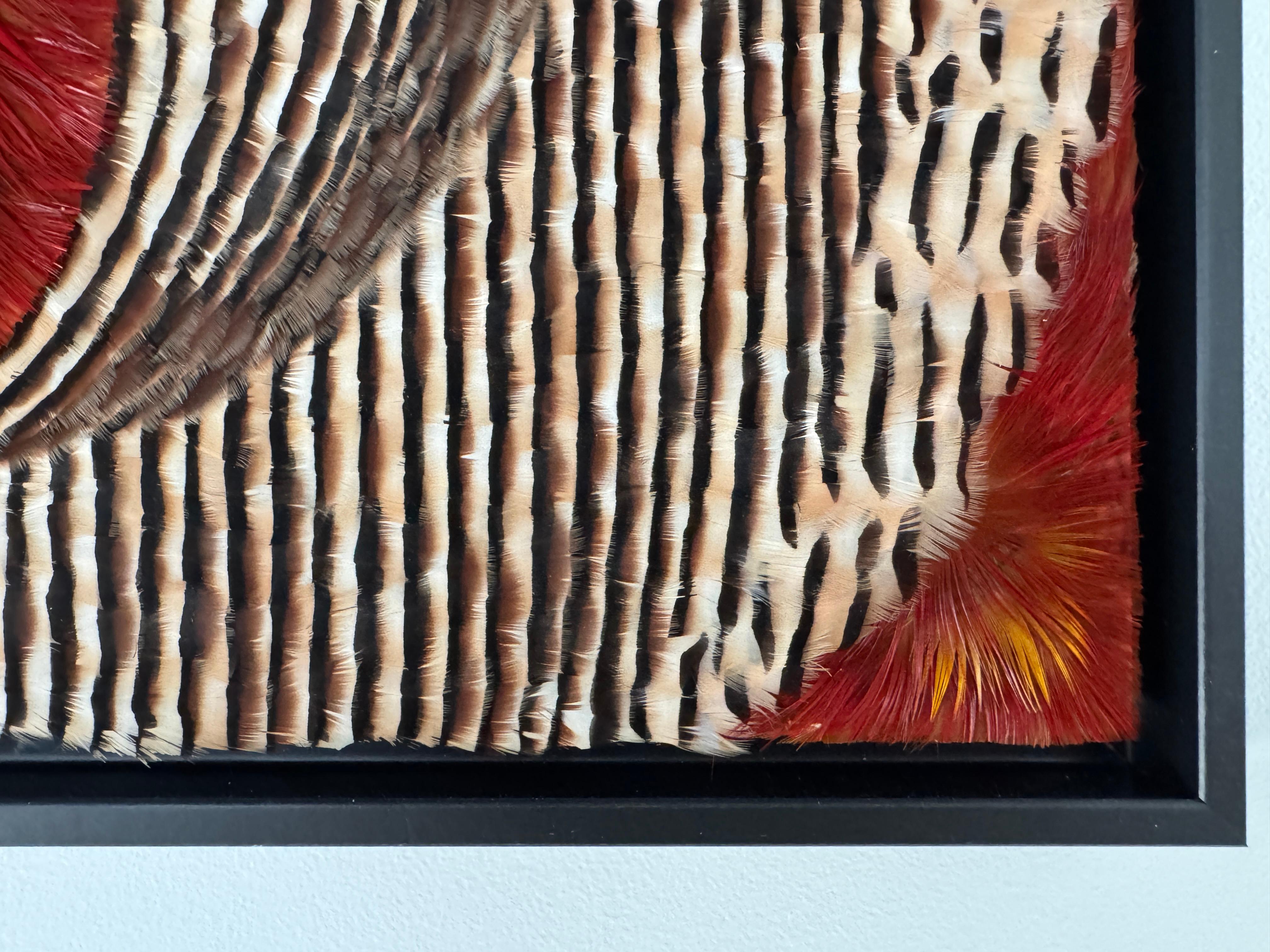 Red and Earth Tones Abstract Feather Wall Art, 2025 For Sale 11