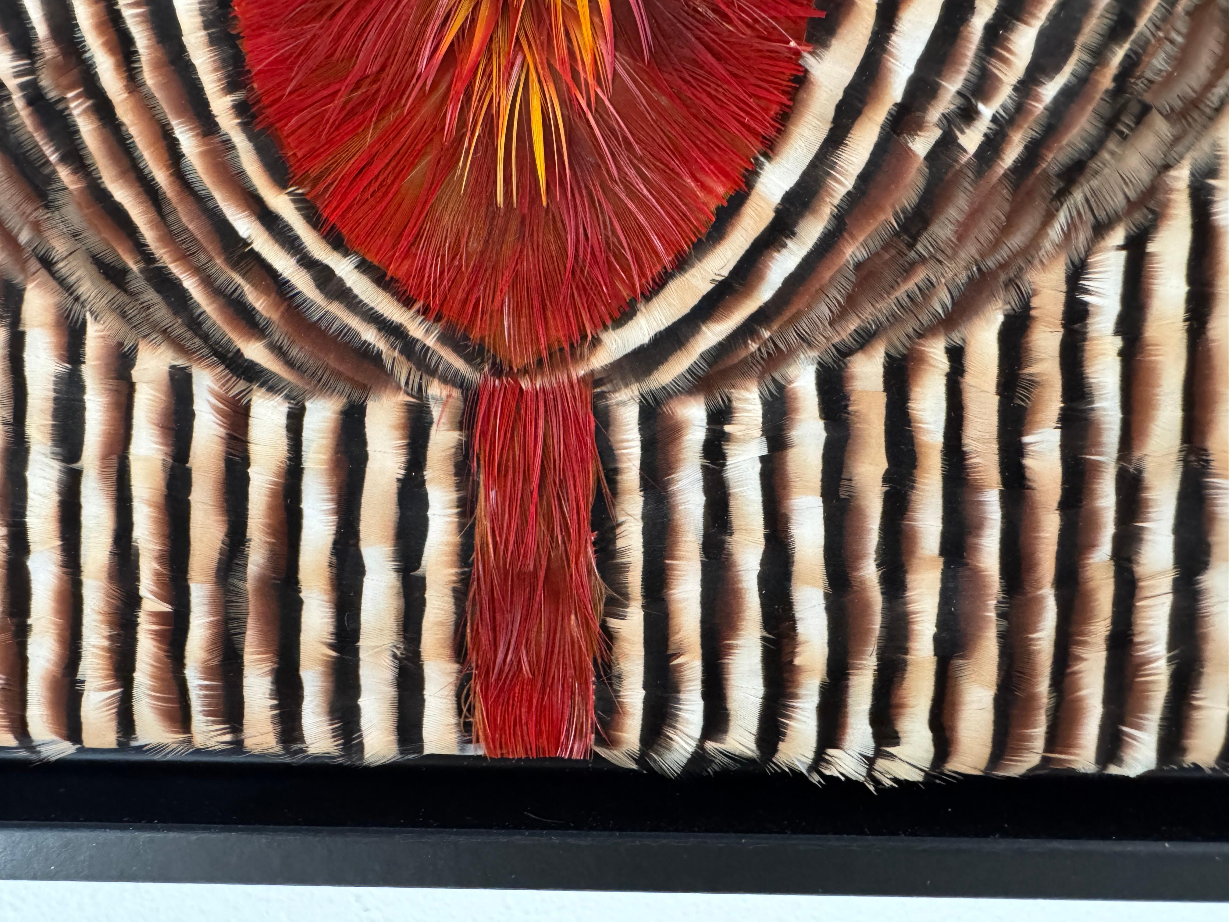Red and Earth Tones Abstract Feather Wall Art, 2025 For Sale 12