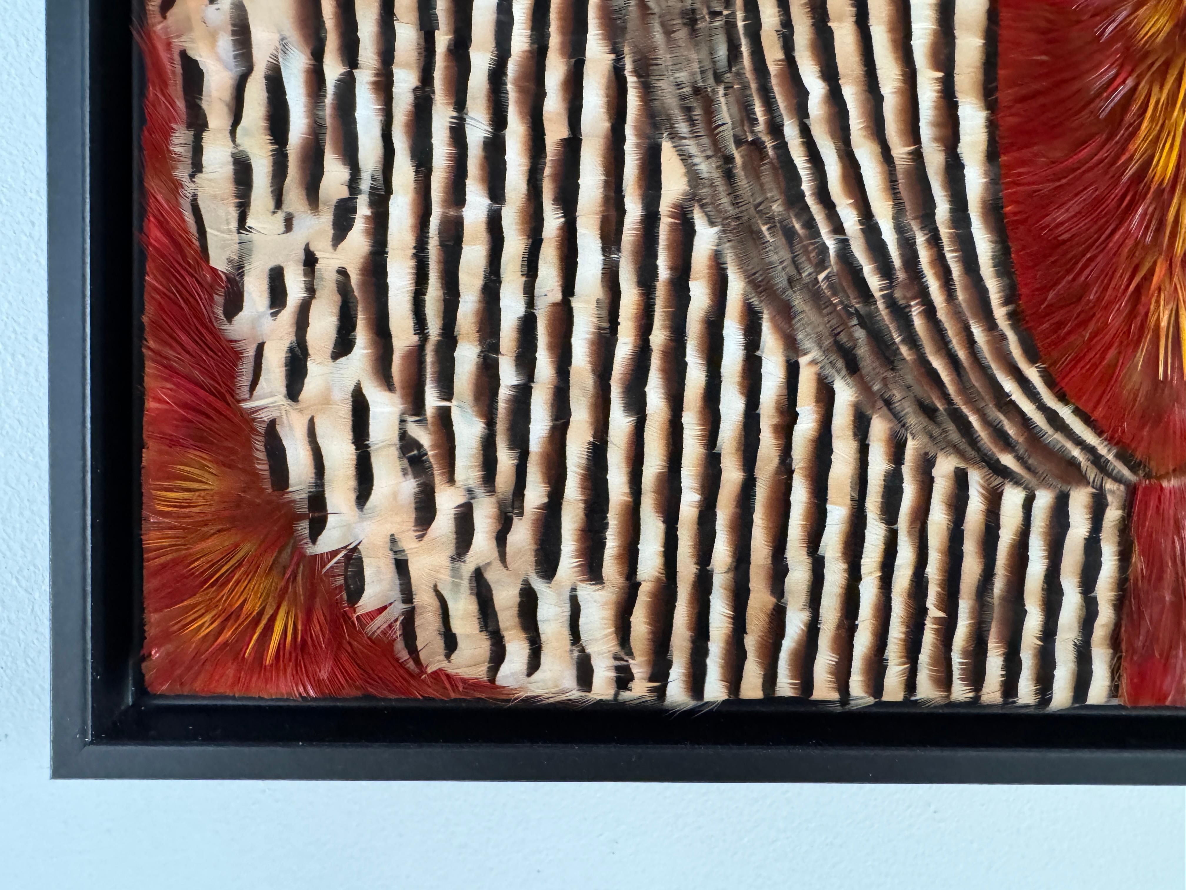 Red and Earth Tones Abstract Feather Wall Art, 2025 For Sale 13