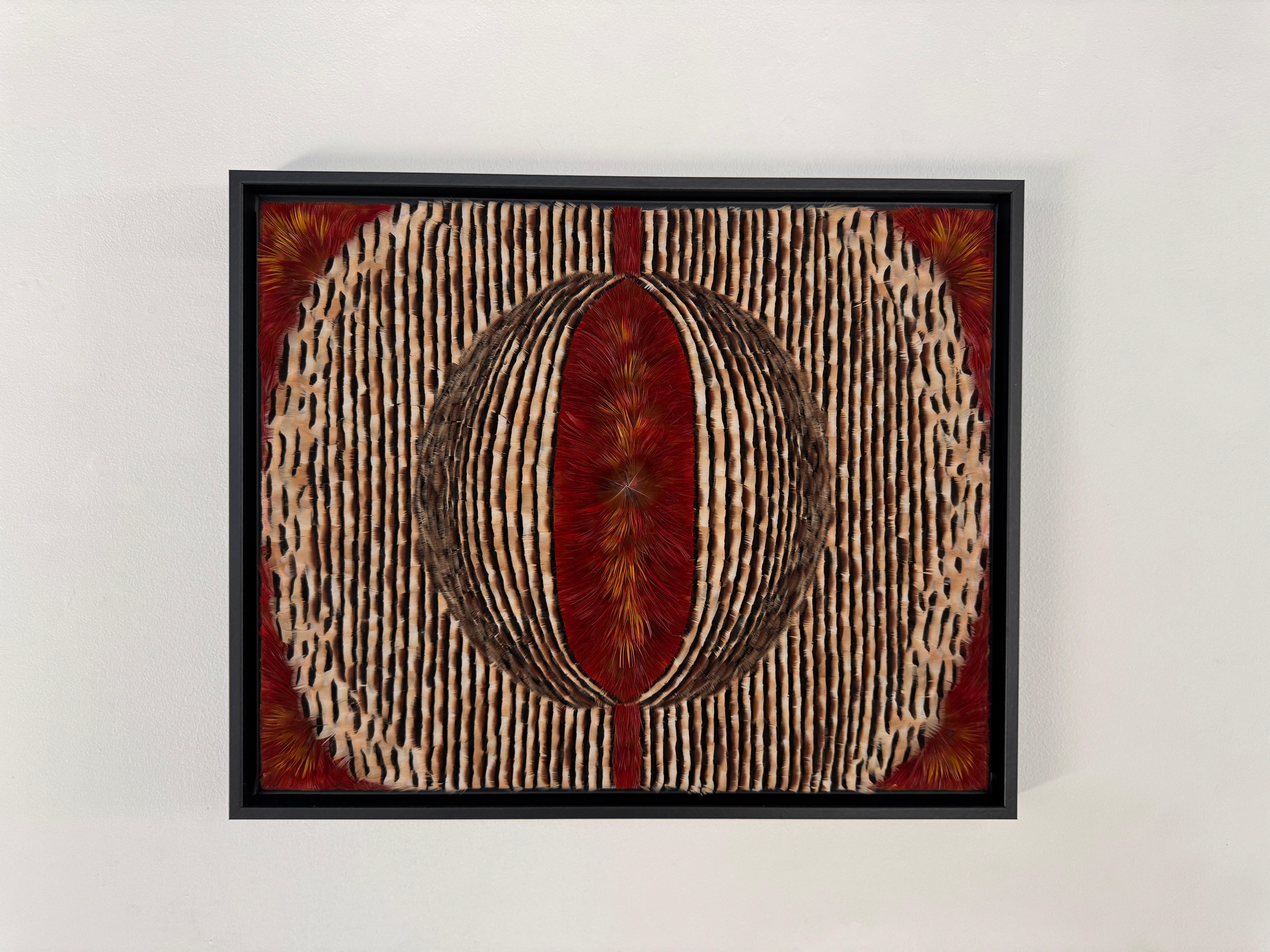 Red and Earth Tones Abstract Feather Wall Art, 2025 For Sale 15
