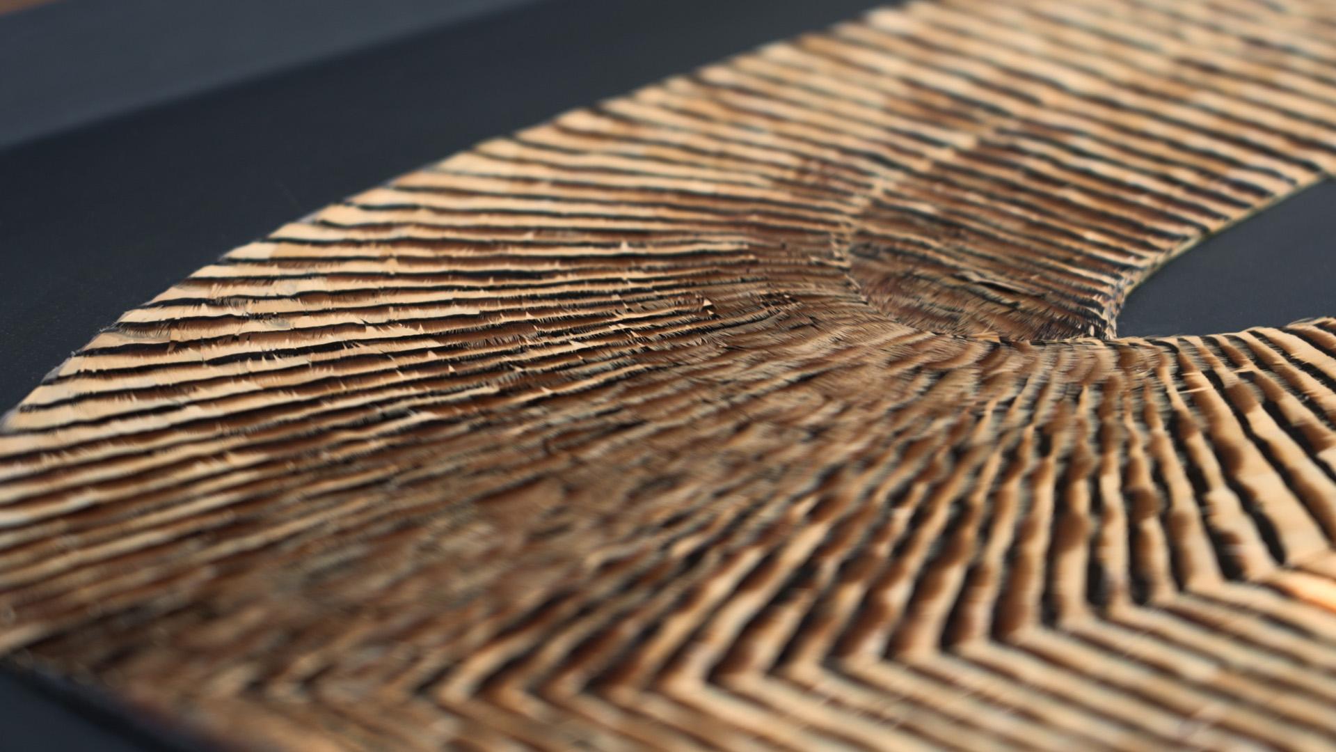 Feather Artwork, Abstract Earth Tones Mobius Strip, Optical Illusion, 2019 For Sale 5