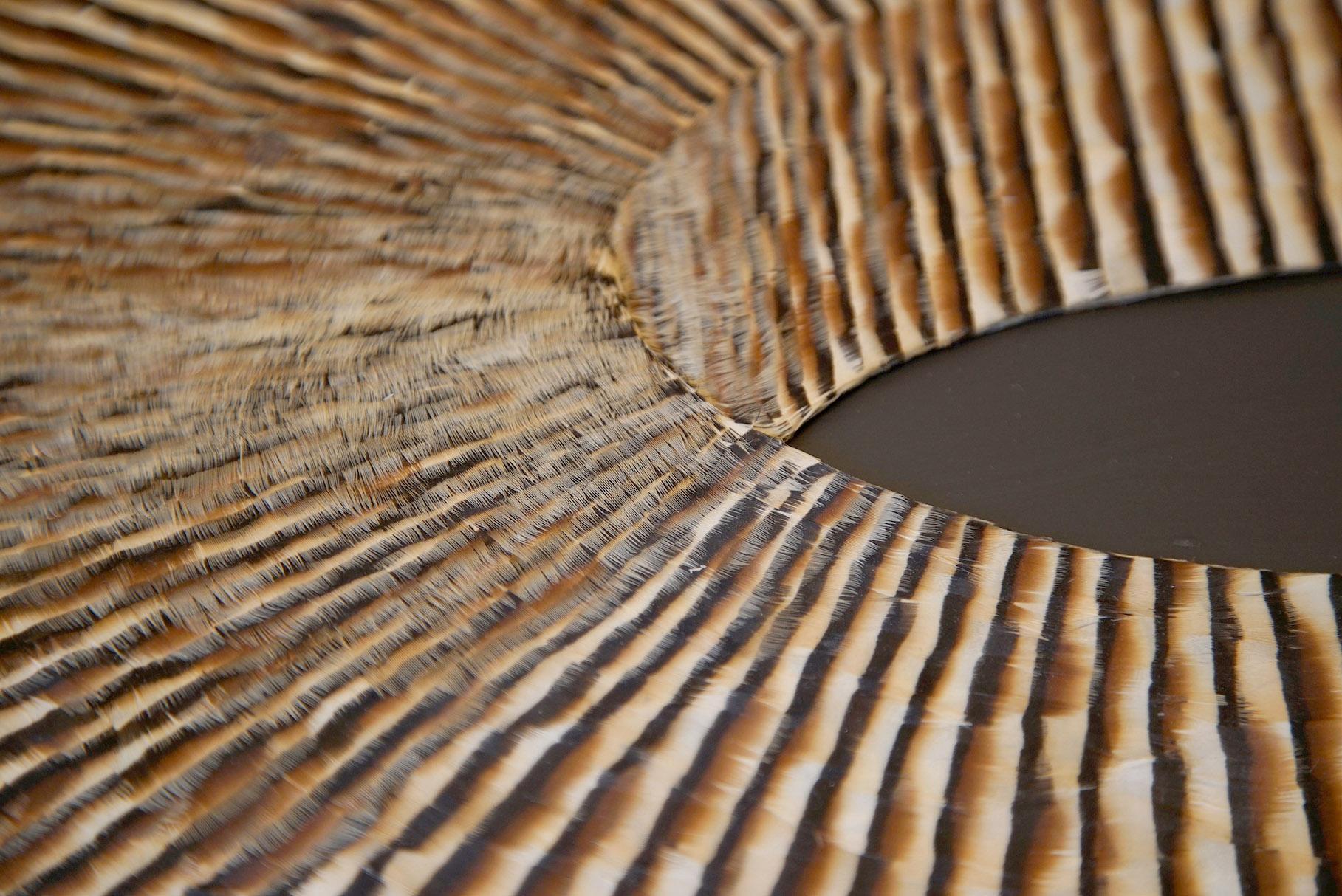 Feather Artwork, Abstract Earth Tones Mobius Strip, Optical Illusion, 2019 For Sale 6