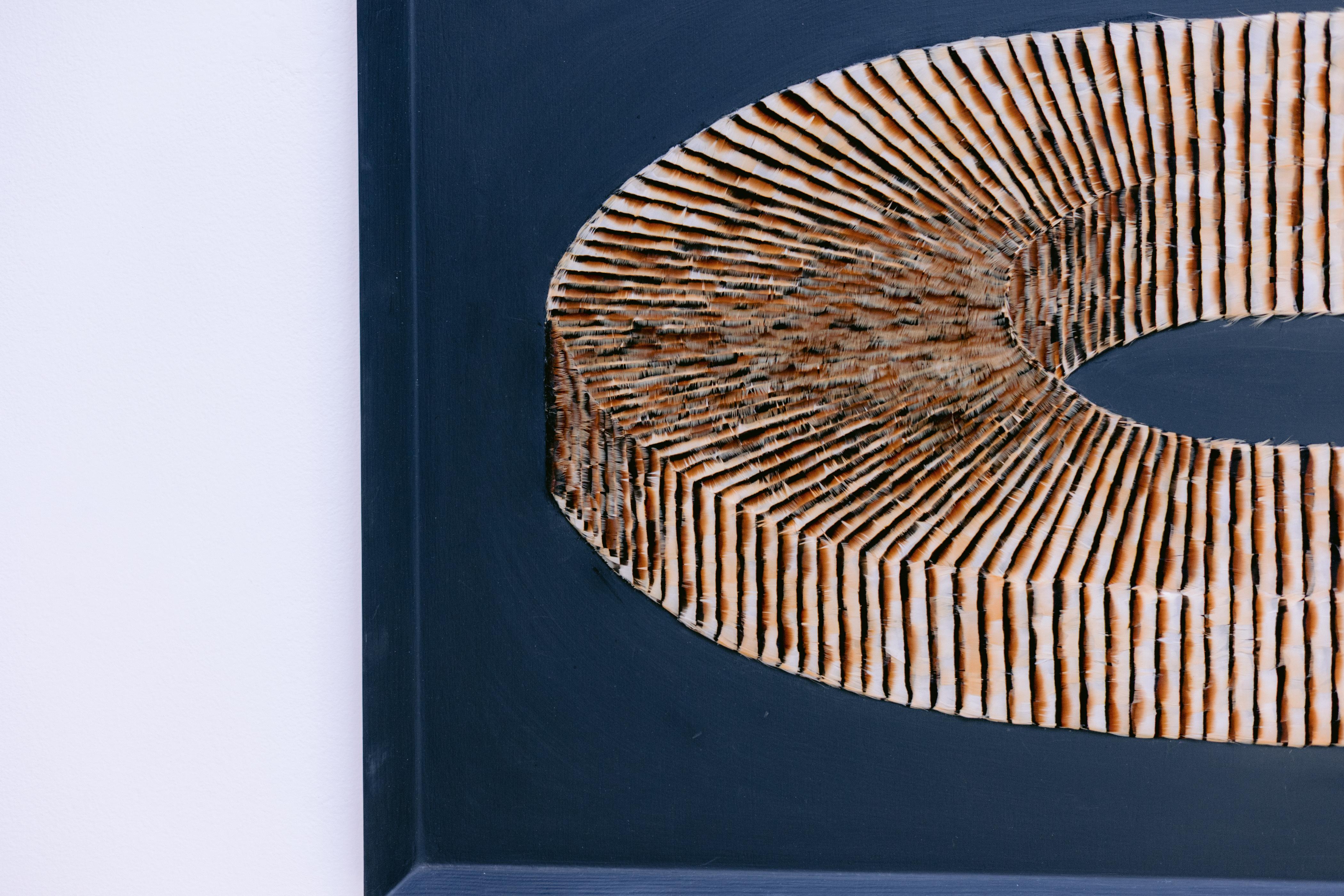 Feather Artwork, Abstract Earth Tones Mobius Strip, Optical Illusion, 2019 For Sale 1