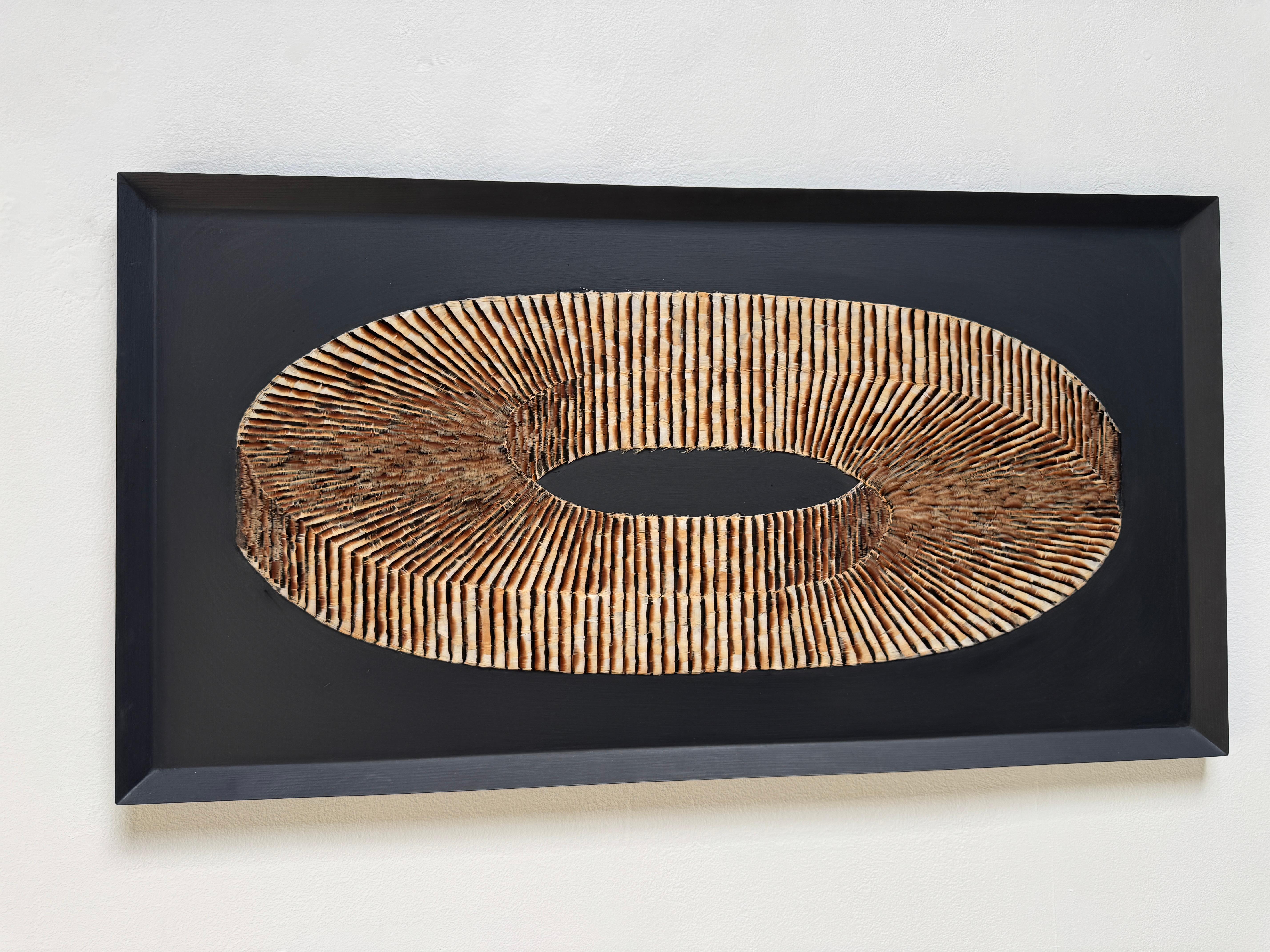 Feather Artwork, Abstract Earth Tones Mobius Strip, Optical Illusion, 2019 For Sale 7