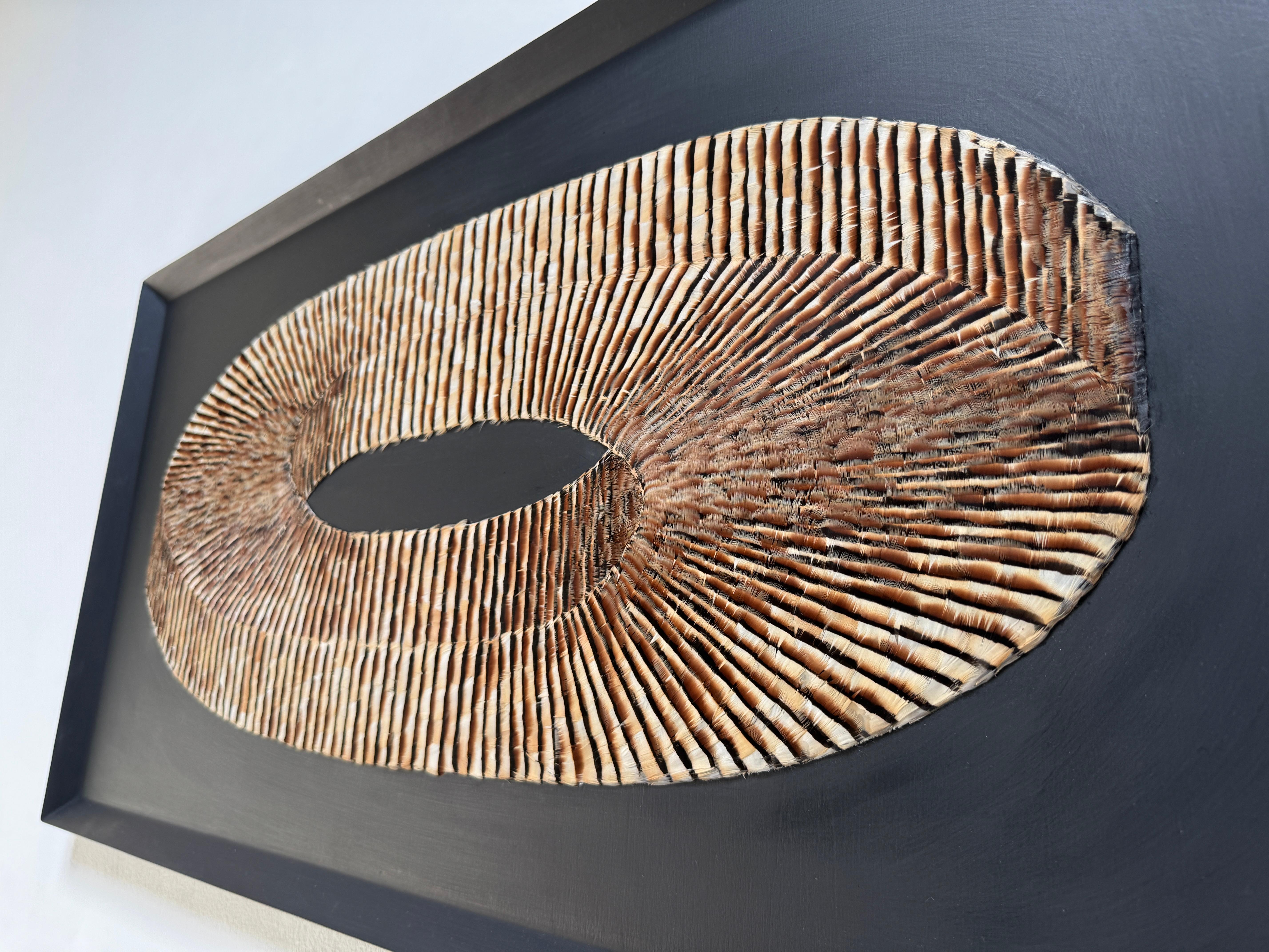 Feather Artwork, Abstract Earth Tones Mobius Strip, Optical Illusion, 2019 For Sale 15