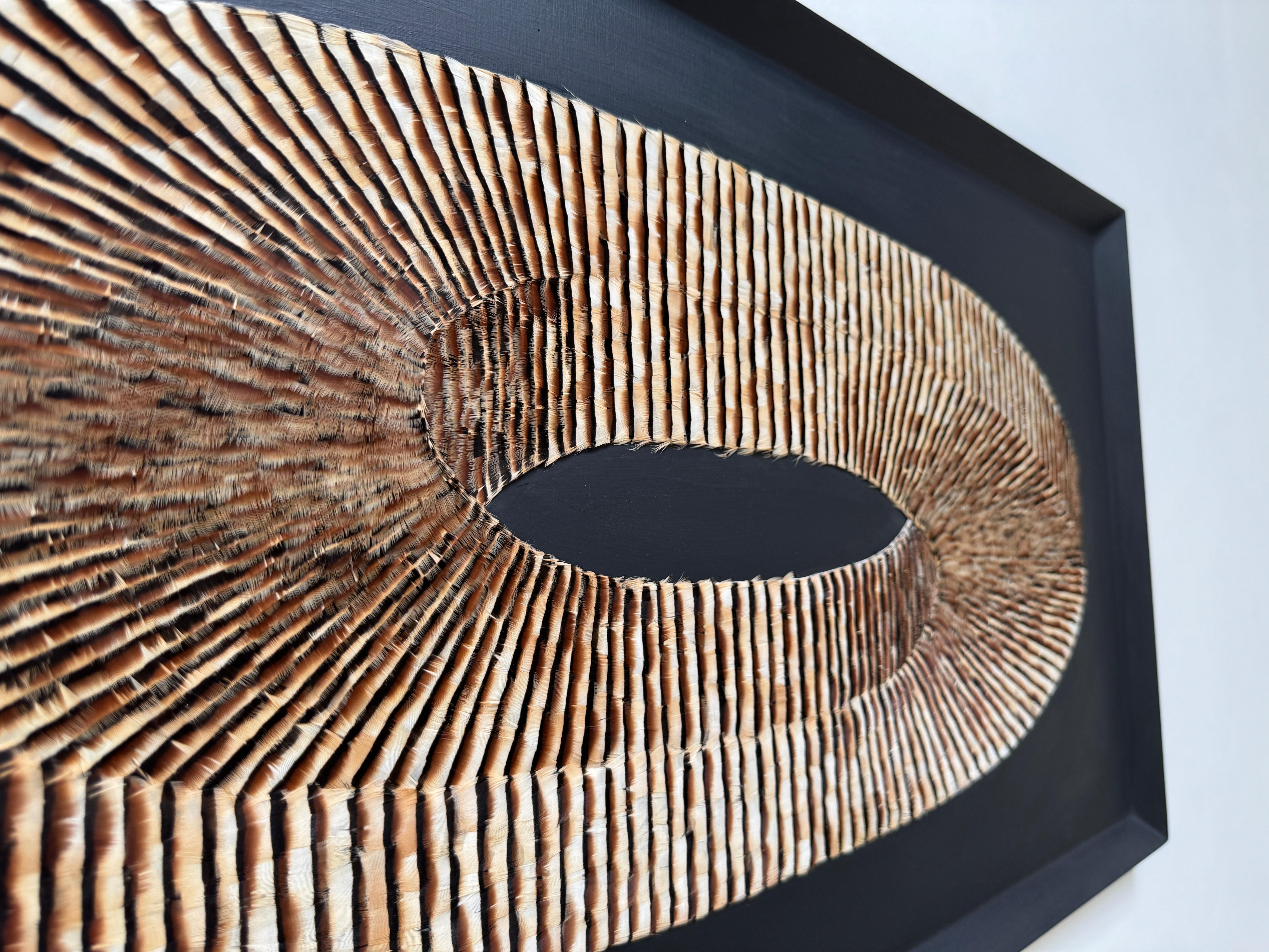 Feather Artwork, Abstract Earth Tones Mobius Strip, Optical Illusion, 2019 For Sale 13