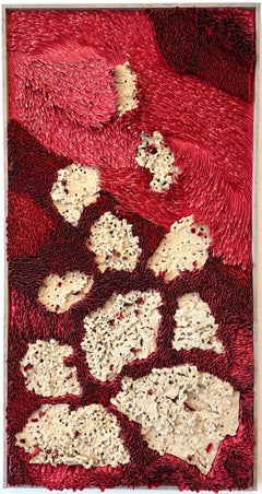 Skulpturale Wandkunst aus zerrissenem Papier und Stein, 2020