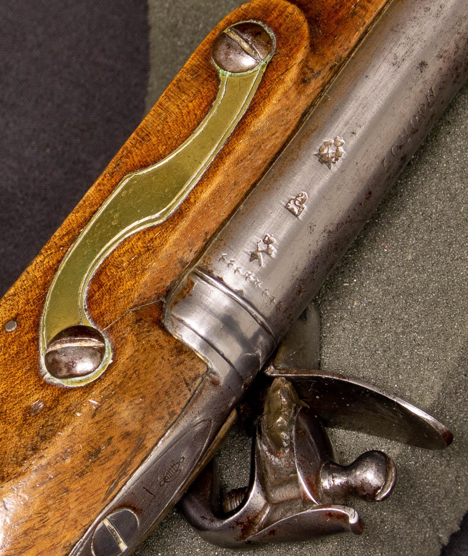This Revolutionary War period flintlock pistol was made by Thomas Ketland, Sr. a successful firearms maker who was in business under this name from around 1760. He began to export weapons in 1790. The name Ketland continued as W. Ketland under his
