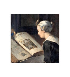 Fille de Zélande - Aquarelle originale de Christoffel Bisschop (1828-1904)