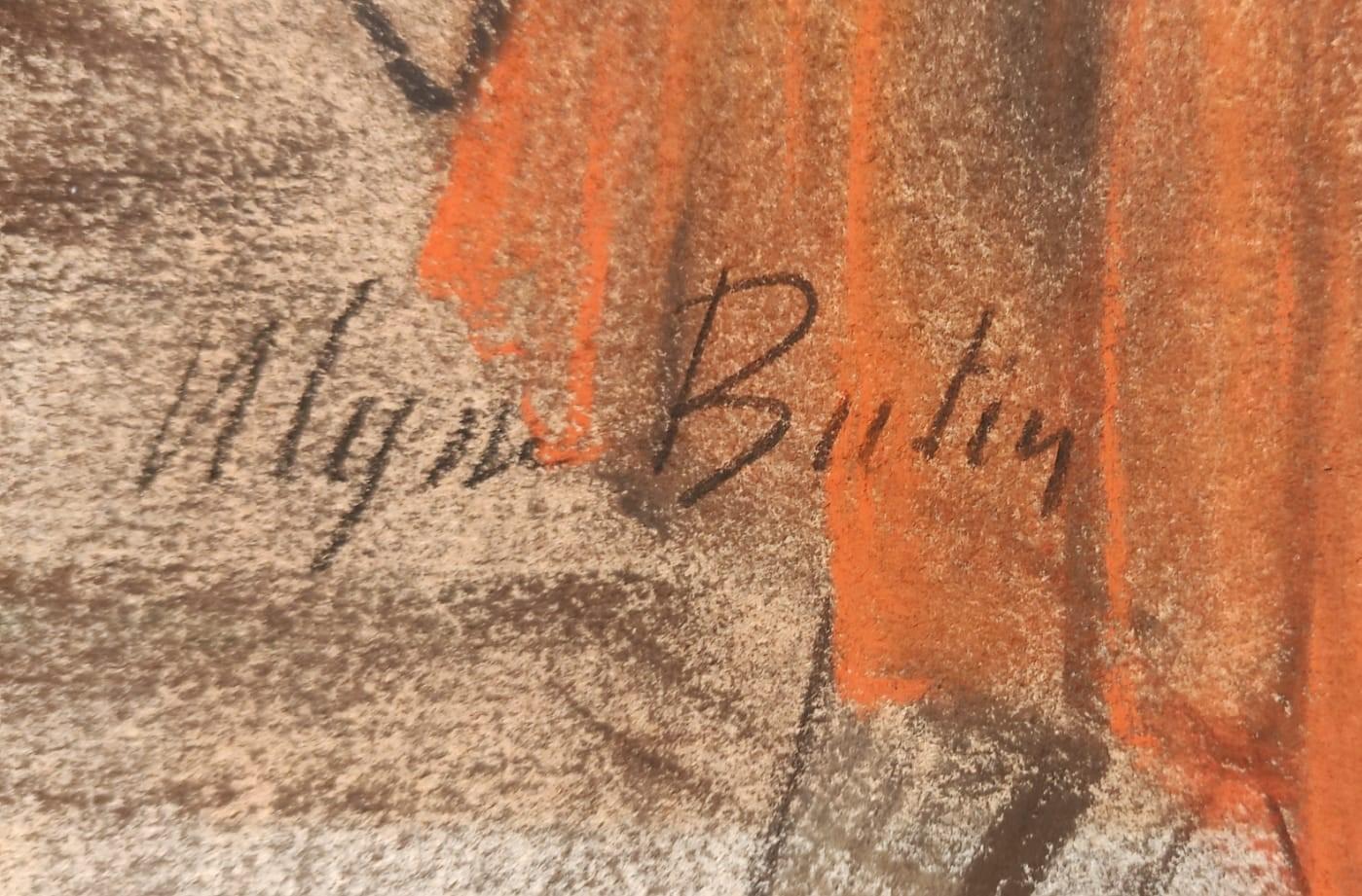 Maternidad: Pastel sobre papel. La despedida Por Ulysse Butin (1838-1883) en venta 2