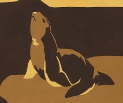 Disegno tessile originale degli anni '70 dipinto a mano a guazzo astratto su carta bianca