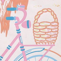 Original 70's Hand Painted Textile Design Gouache abstract morden on White Paper