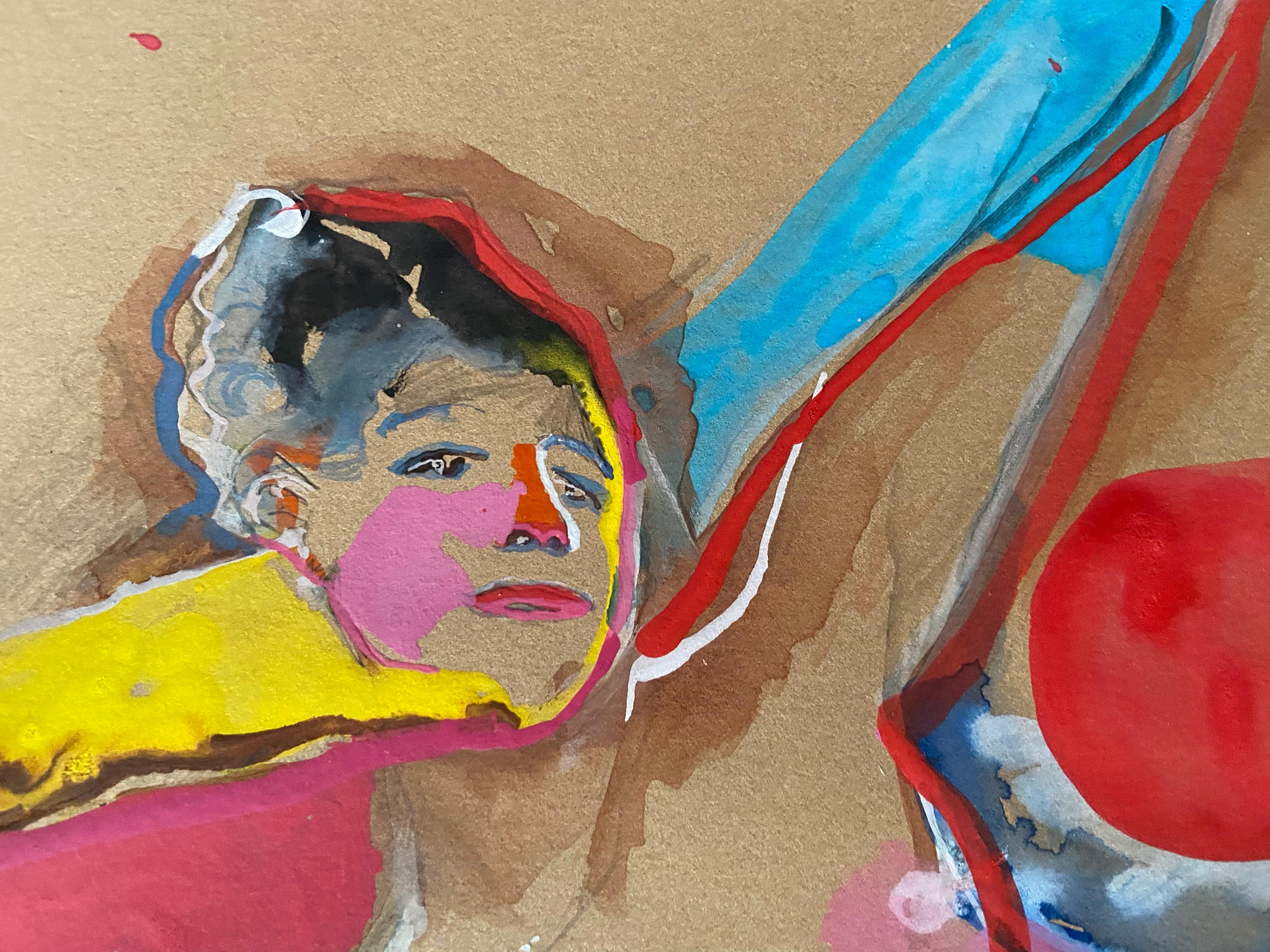 Giclee print female painting Poppy - Contemporary Painting by Anastasia Kurakina