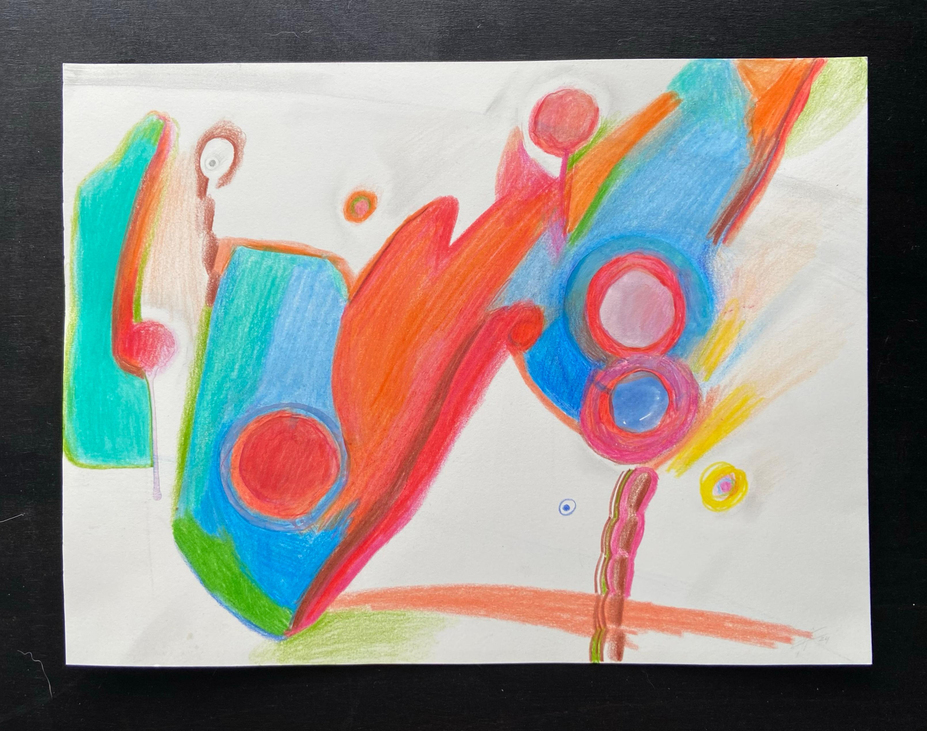 artist: Anastasia Kurakina
abstract expressionist colour pencil drawing on paper
one of a kind
hand signed


Anastasia dialogues with the chromatic material which she lets flow freely onto the support, touching the most intimate strings of the