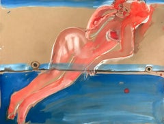 Abstrakt-expressionistische Aktzeichnungen und -aquarelle