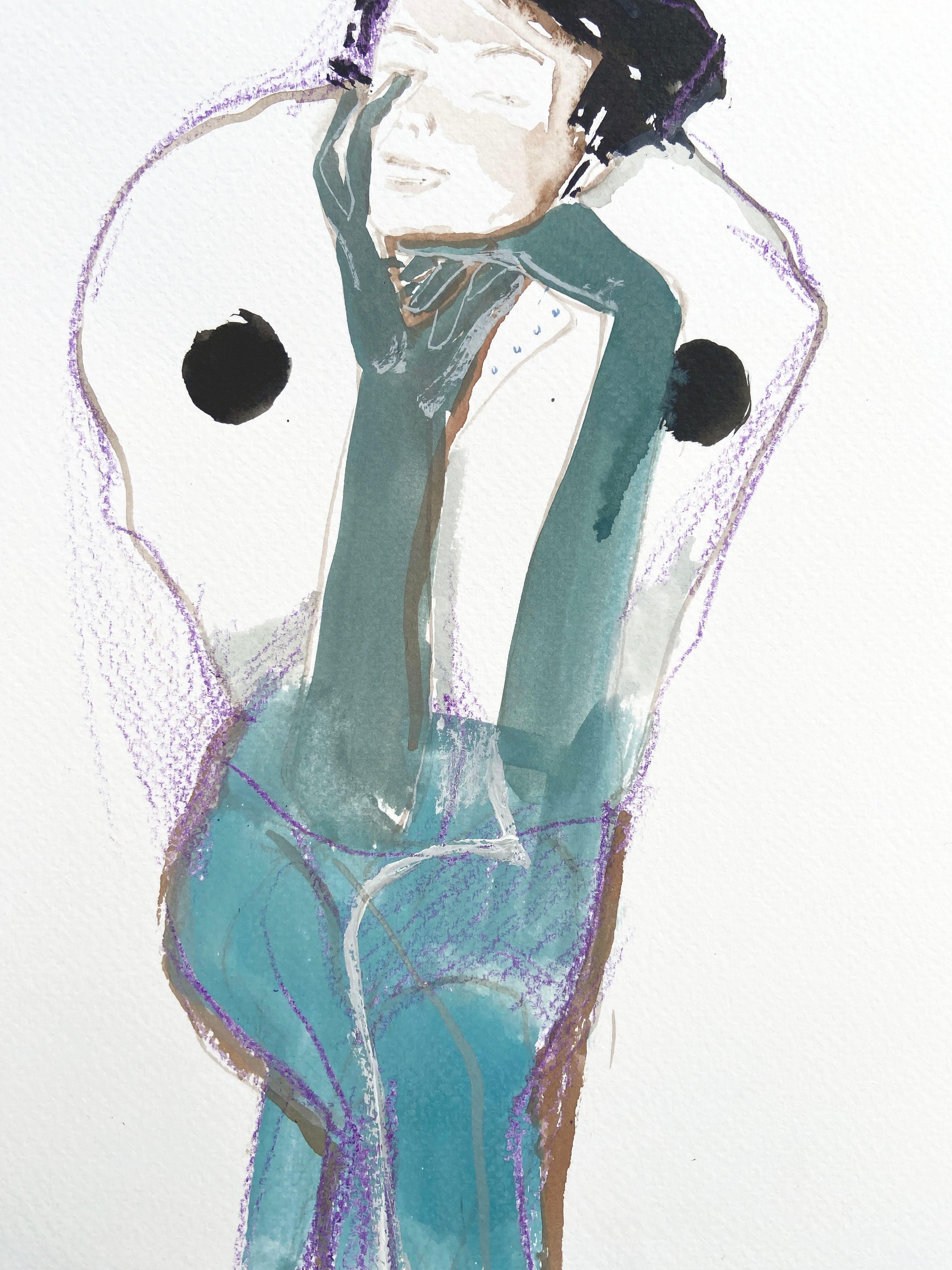 Porträt, nackt, erotisch, Mädchen, zeitgenössisch, Wien Sitzung – Art von Anastasia Aureum