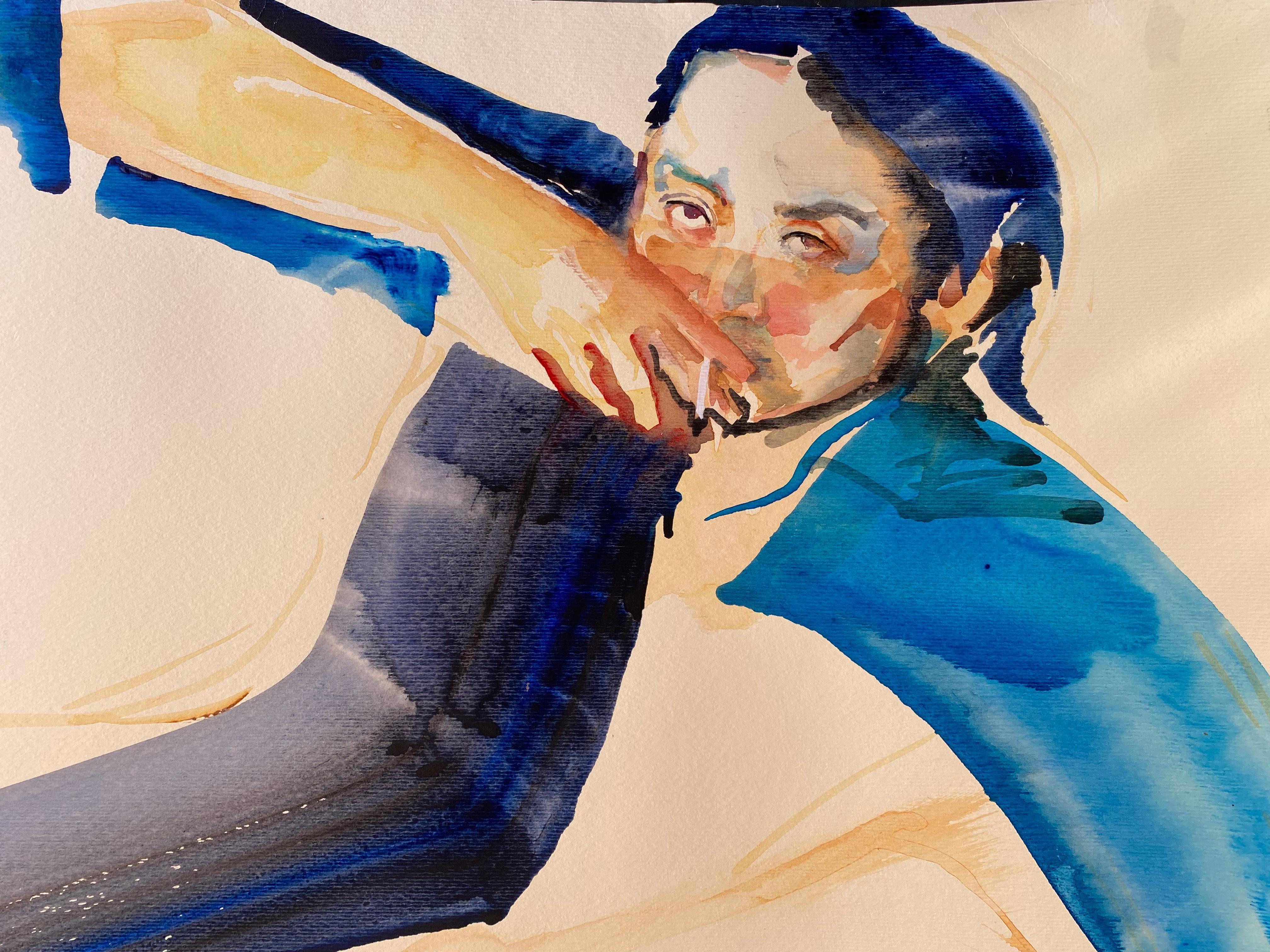 drawing portrait man - Contemporary Art by Anastasia Aureum