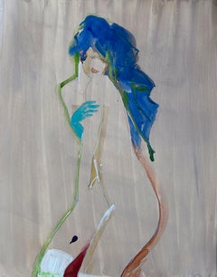 Papier Akt-Zeichnungen und Aquarelle