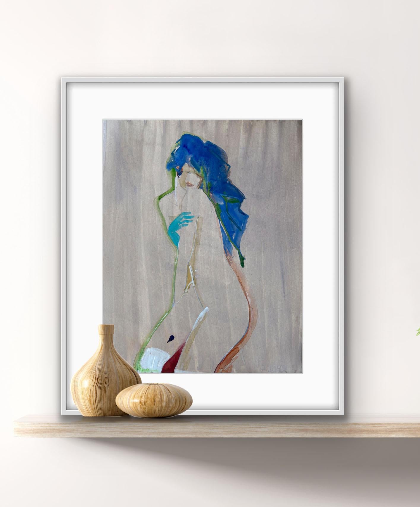 Lover  after Egon Schiele Klimt vienna secessione nude erotic - Gray Nude by Anastasia Aureum