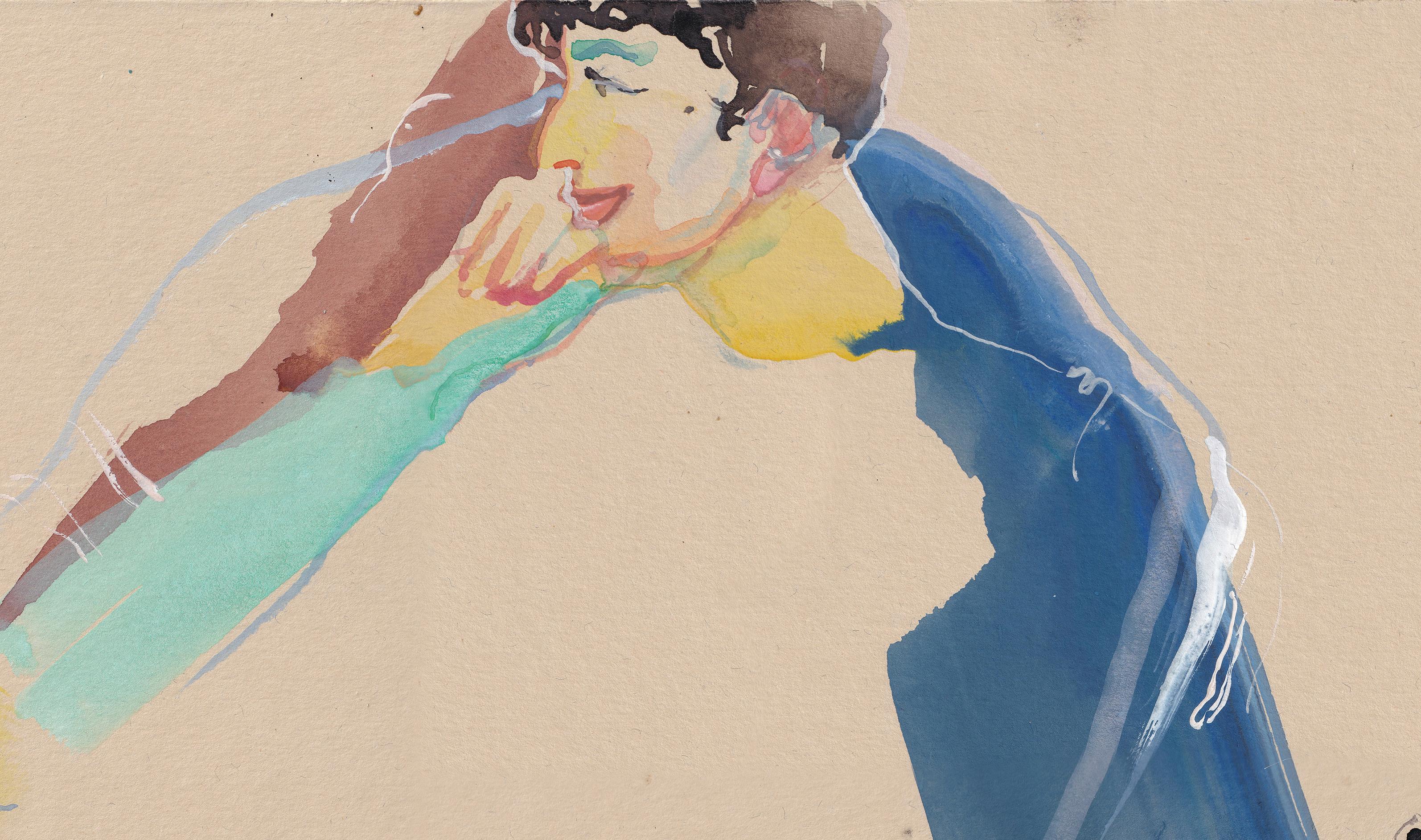Portrait watercolor Andre For Sale 3