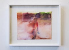 "Walk in the Morning Mist" Portrait, Beach, Watercolor, Work on Paper