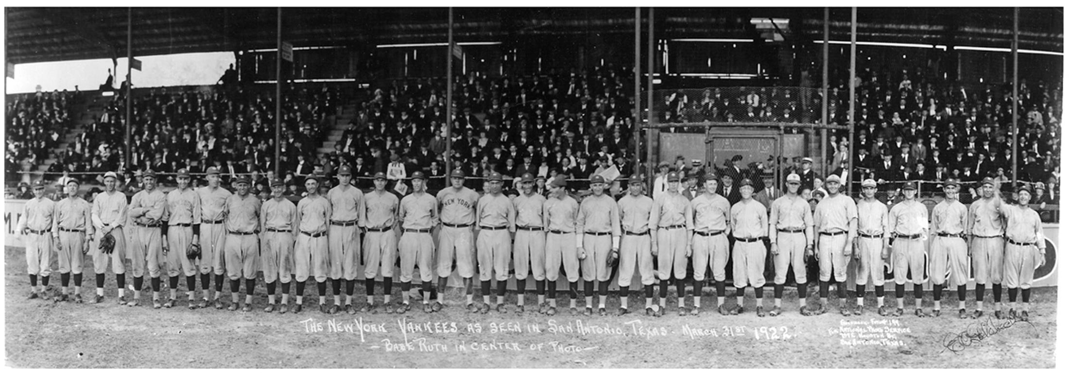 Eugene O. Goldbeck Black and White Photograph - Babe Ruth and the New York Yankees, San Antonio, TX