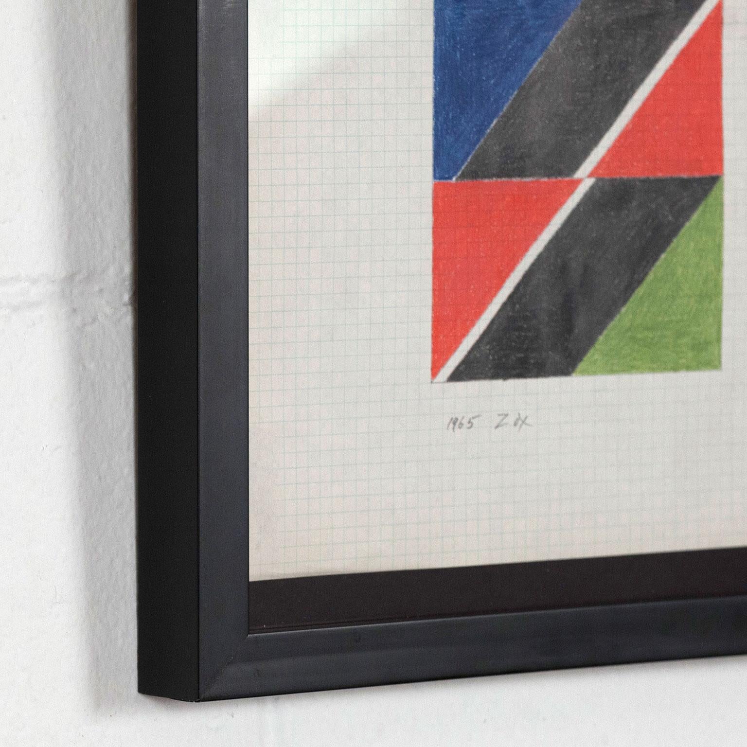 Larry Zox „“Schwarzer Druck“, Zeichnung, 1965 im Angebot 9
