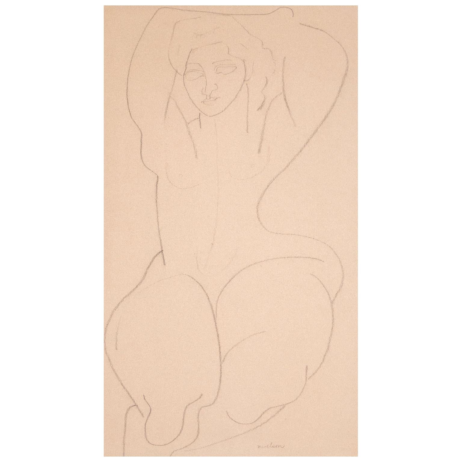 Louise Nevelson Figurative Art - Folded Nude