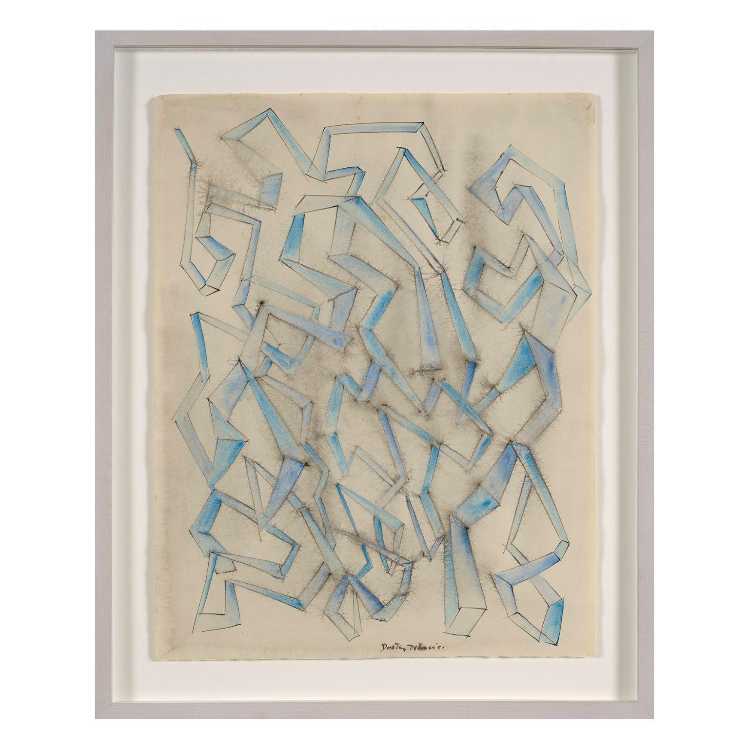 Abstract Drawing di Dorothy Dehner - Movimento blu
