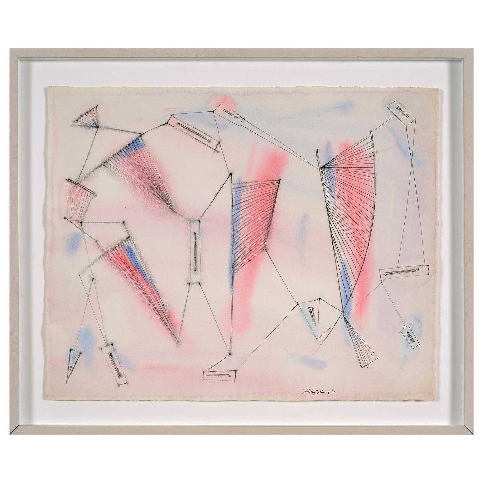 Abstract Drawing di Dorothy Dehner - Senza titolo - Blush