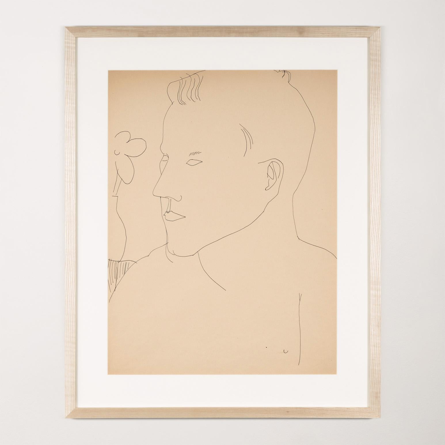 Portrait Andy Warhol - Alexander avec fleur XL