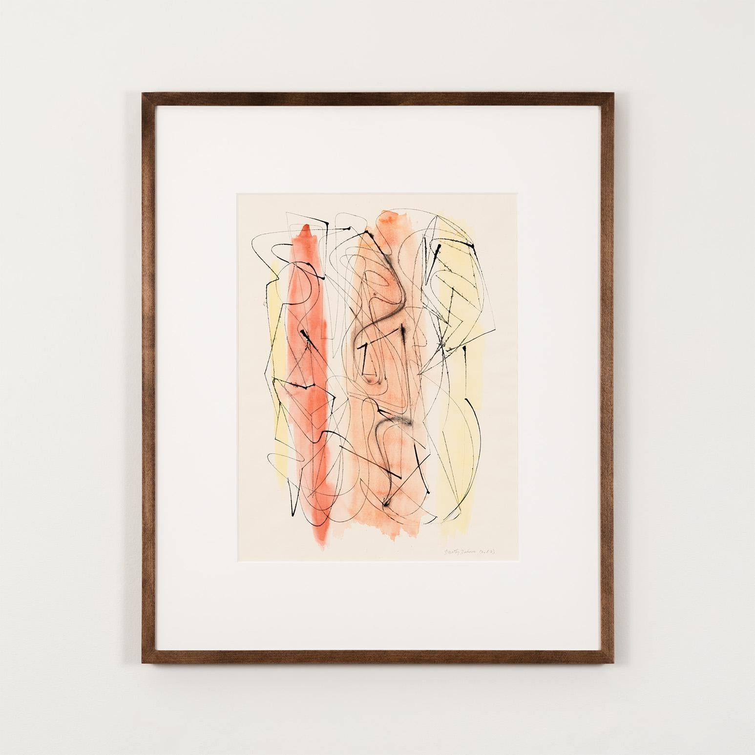 Dorothy Dehner Abstract Drawing - Three Figures