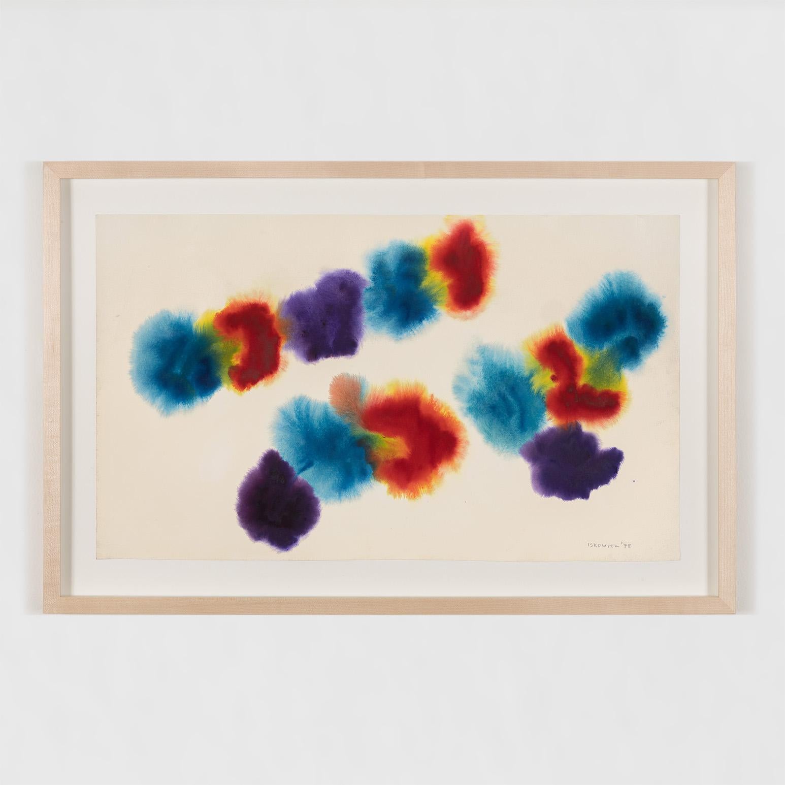 Abstract Drawing de Gershon Iskowitz - Rojo-Azul