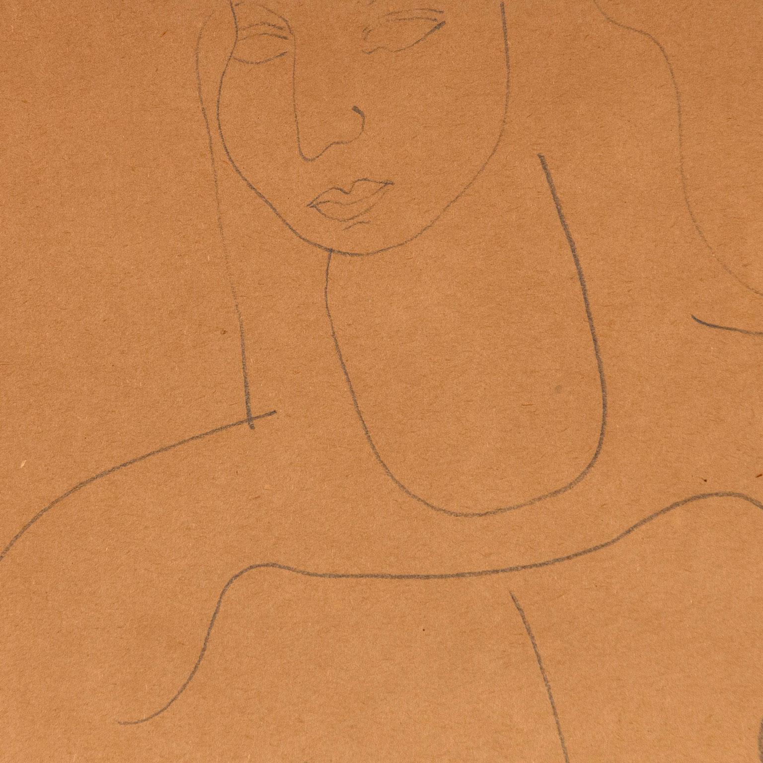 Sitzender weiblicher Akt (Grau), Nude, von Louise Nevelson
